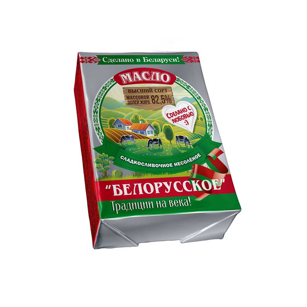 Масло слив. Белорусское 82.5% в брикетах 180 гр. Щучин*
