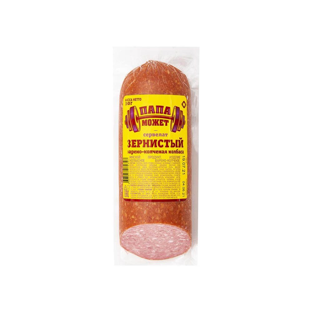 ЗЕРНИСТЫЙ ПМ В/К в/у (срез) 350 гр.шт.1/8 (42) ПАПА МОЖЕТ*