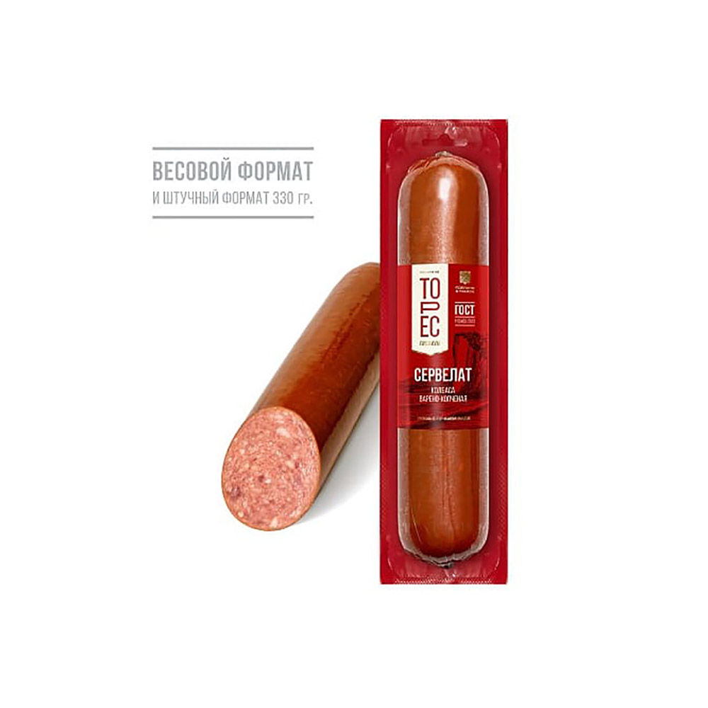 Сервелат в/к 330 гр. срез ТОРЕС*