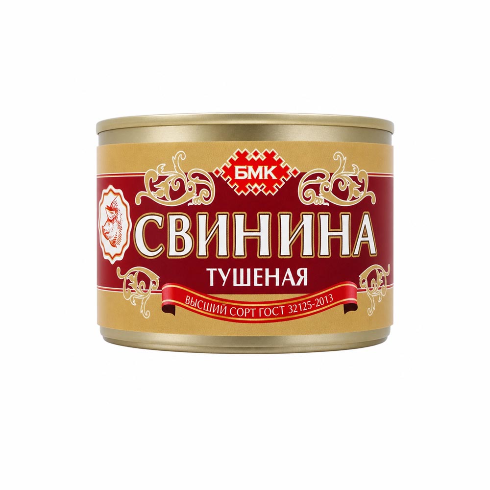Тушеная свинина 338 гр. ГОСТ в/с БМК (24 шт.)